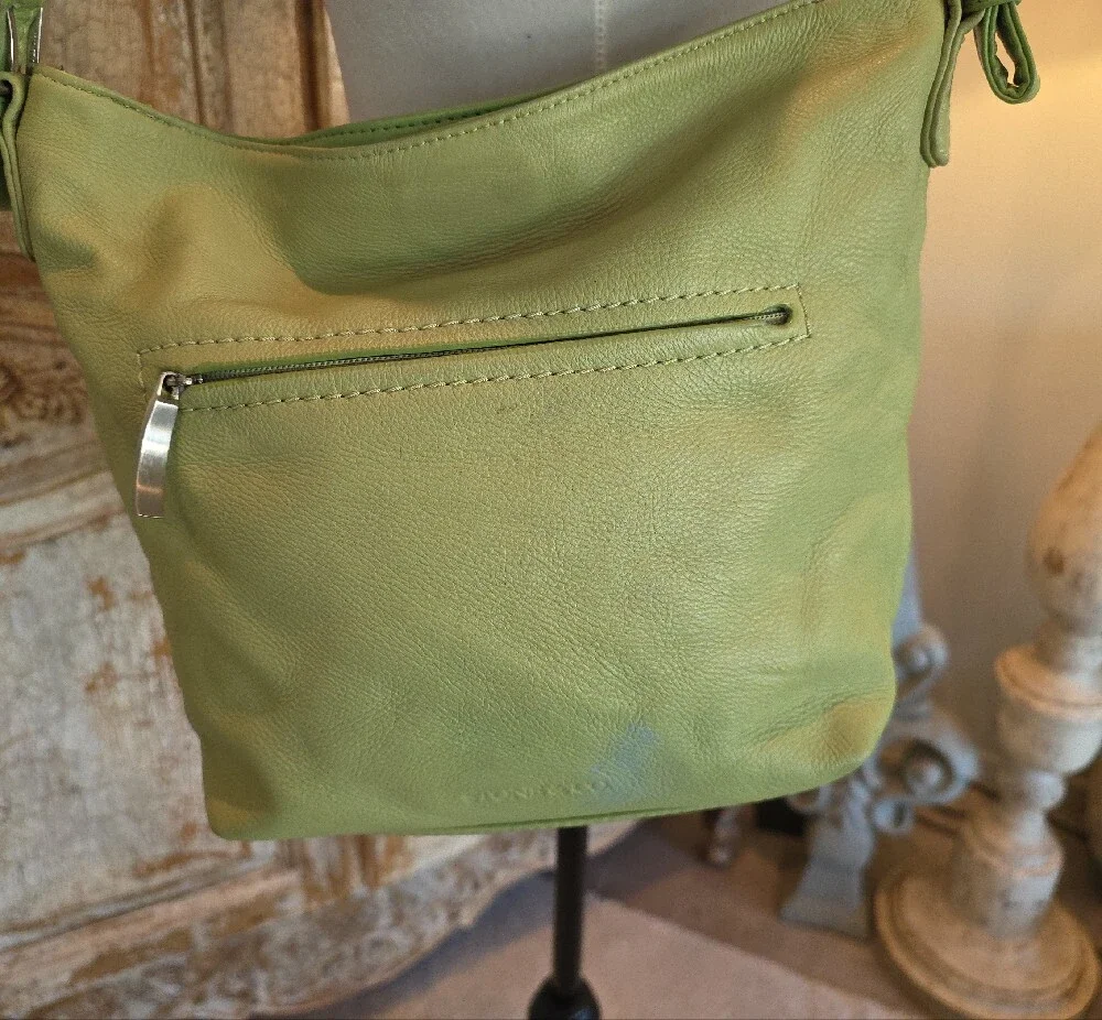 Stone & Co. Light Green Leather Shoulder Bag